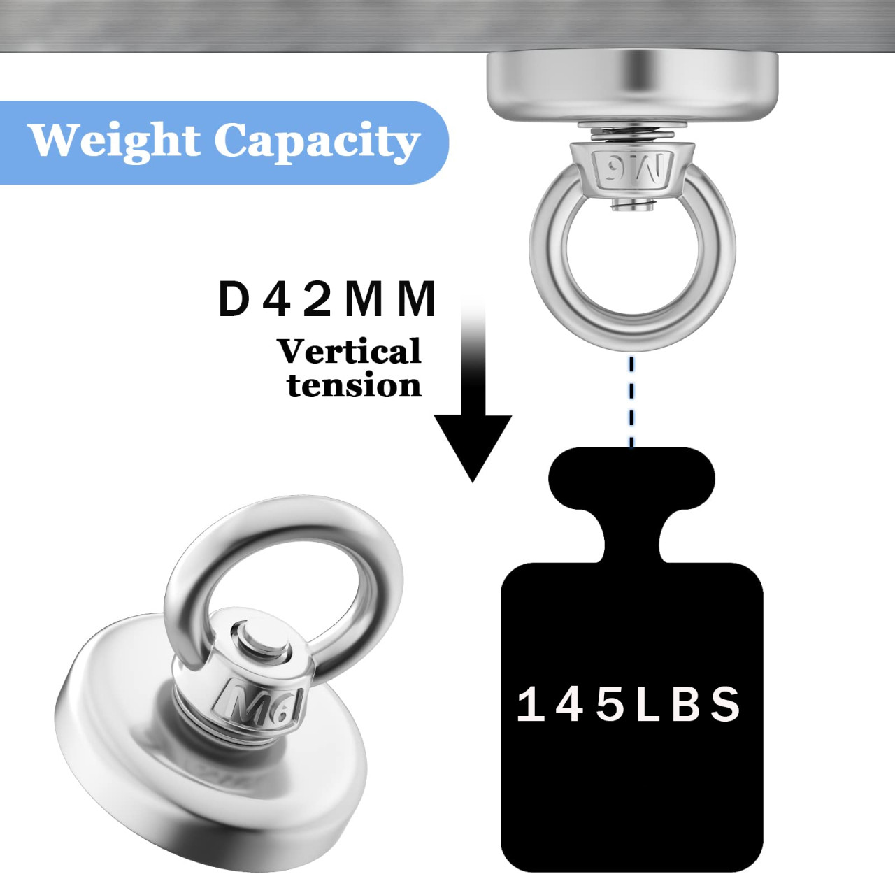 Industrijski magnet za lov na blago 42 mm neodimijum