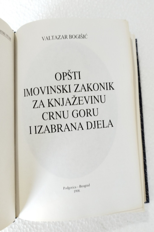 Opšti imovinski zakonik za Knjaževinu Crnu Goru Bogišić