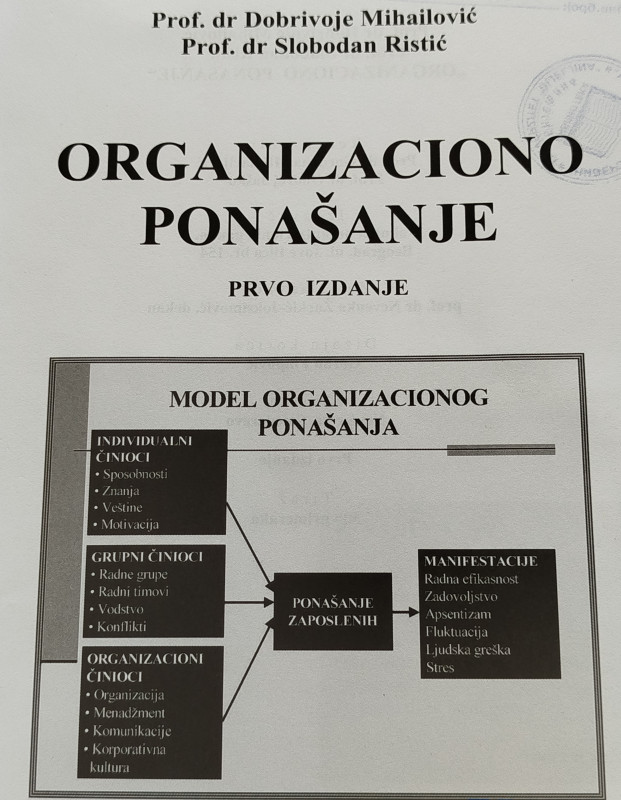 Organizaciono ponašanje Mihailović Ristić FON Beograd