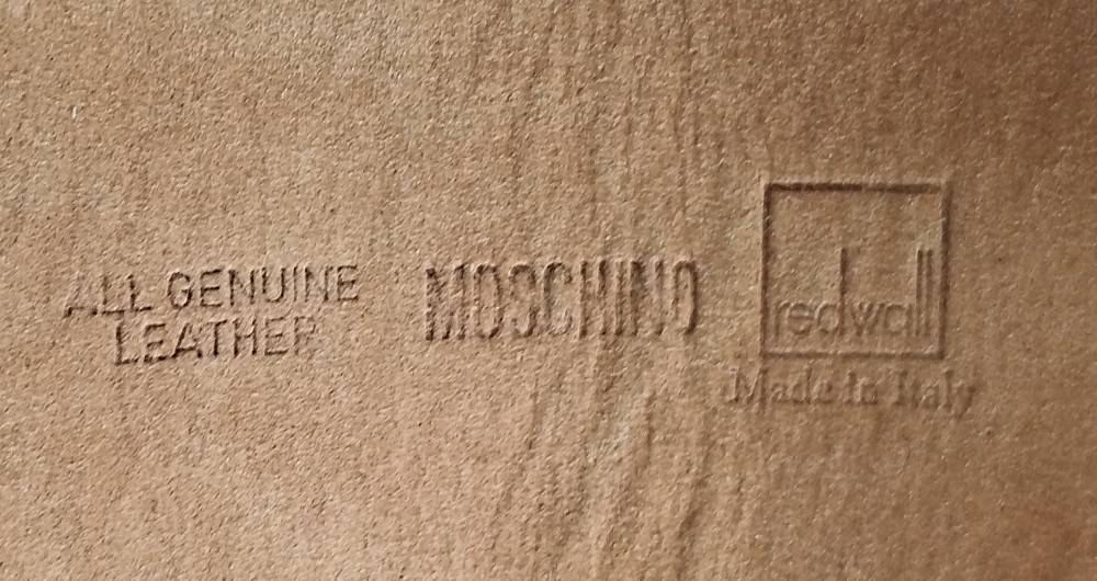 MOSCHINO Redwall kožni kaiš hlače pantolone original markirani