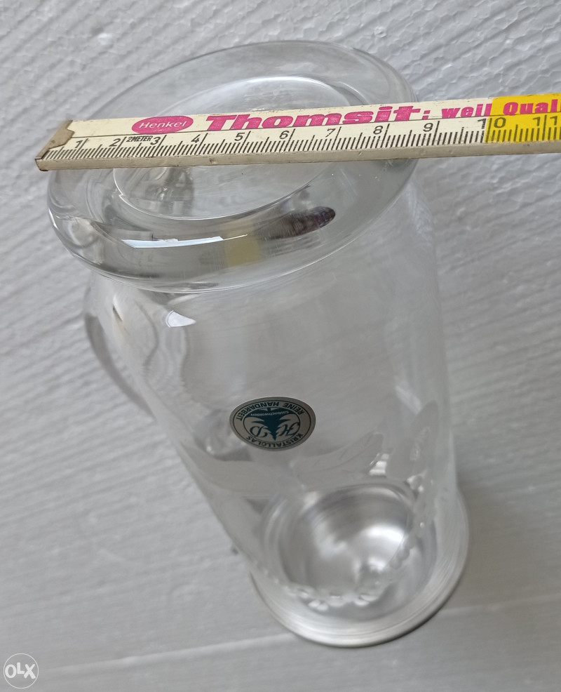 KRISTALNA KRIGLA staklo vintage ručni rad pivo šolja