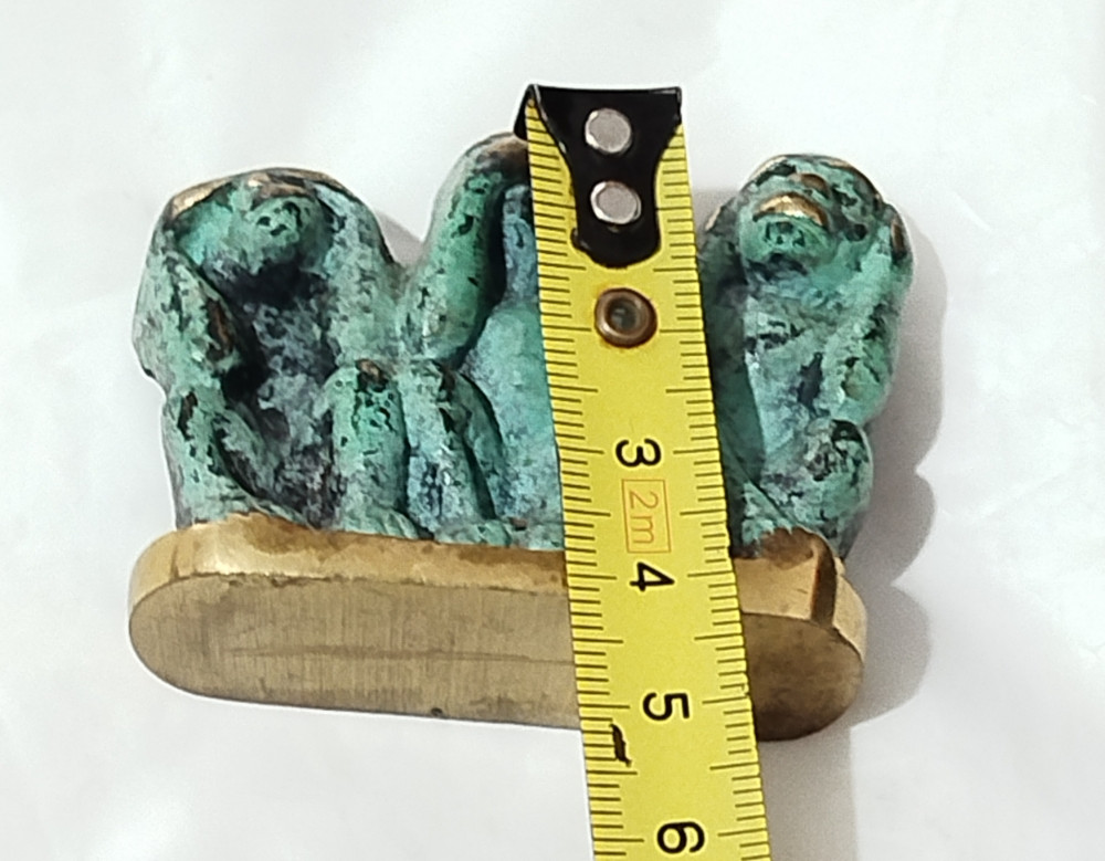 Tri majmuna Figura Mesing Bronza patina stari vintage