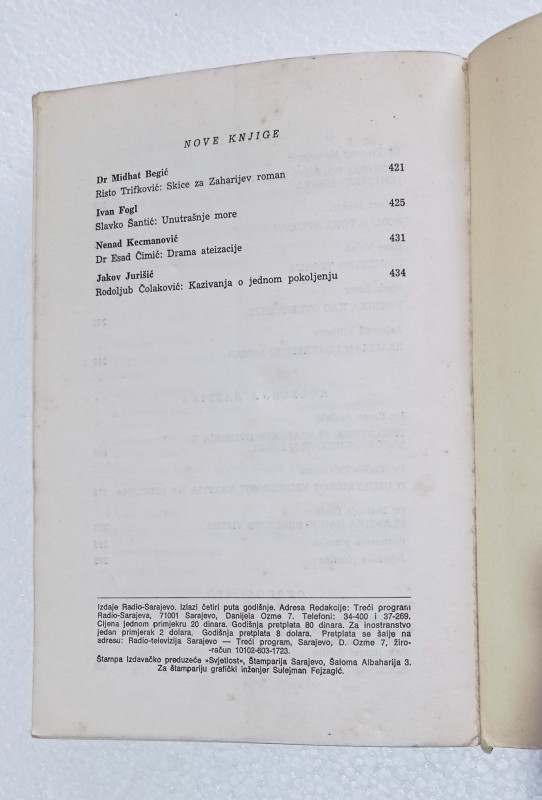 Radio Sarajevo Treći program br.6 `74 21-22 `78 41 `83