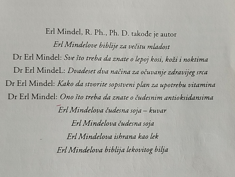 Erl Mindelove Tajne lečenja liječenja Earl Mindell zdravlje