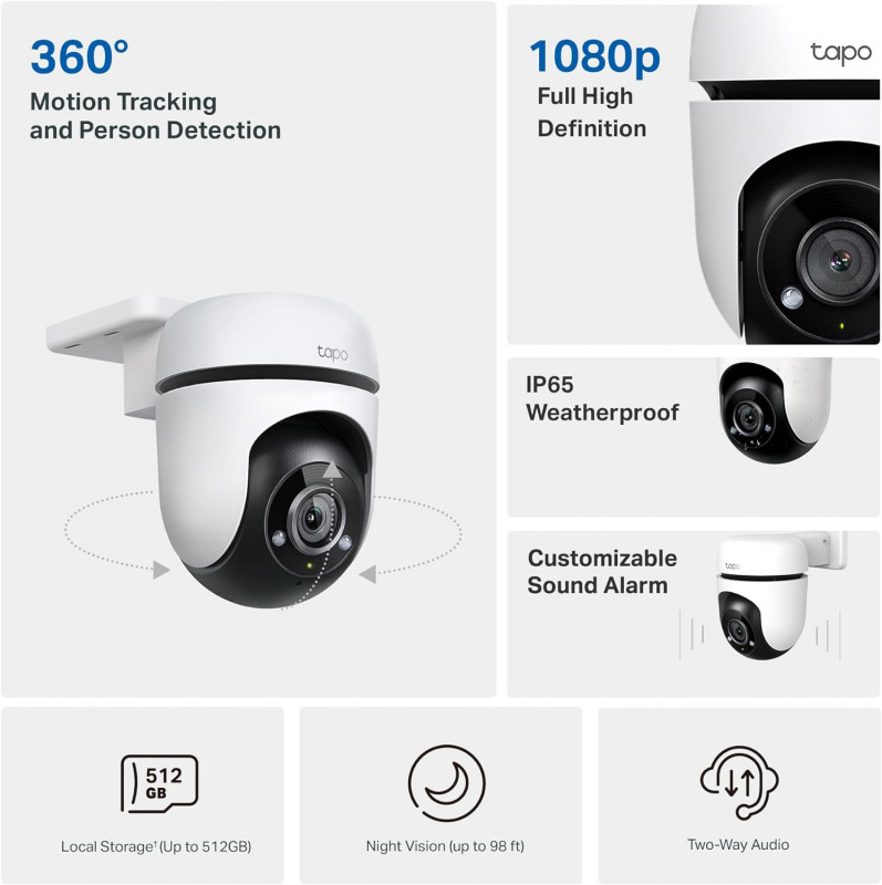 Vanjska kamera TP-Link Pan/Tilt Wi-Fi Tapo C500