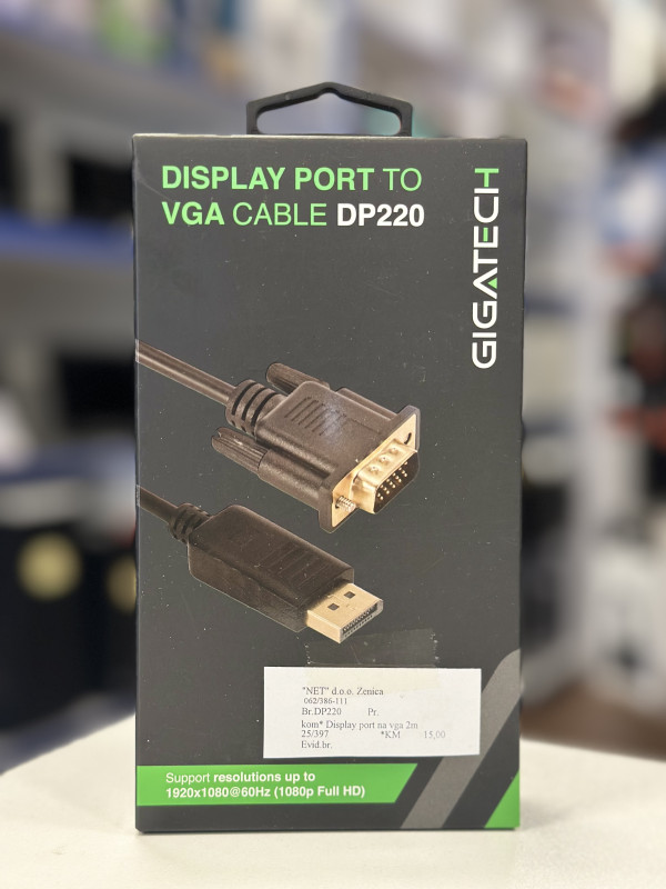 Kabal Display port na vga 2 metra