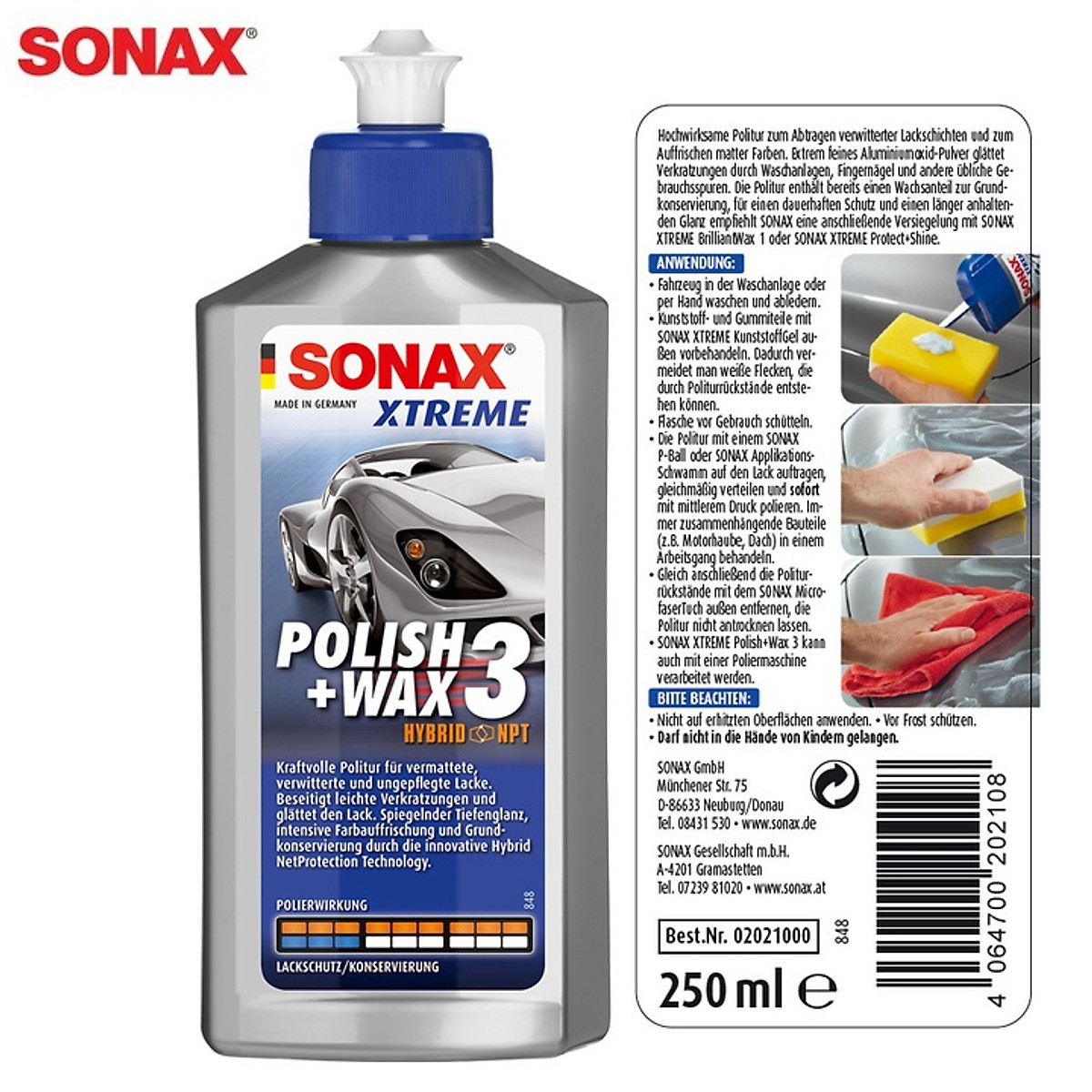 SONAX POLIR TEKUĆINA PASTA XTREME POLISH + WAX 3