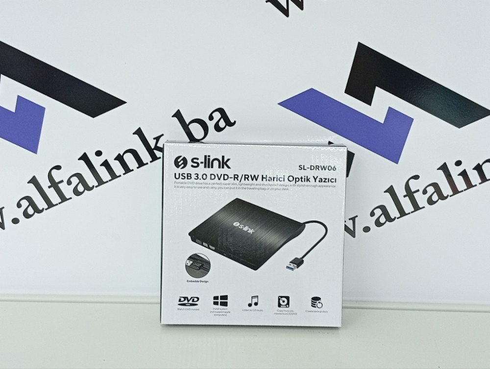 Externa optika S-link SL-DRW06 USB 3.0 DVD -R/CD-R/RW