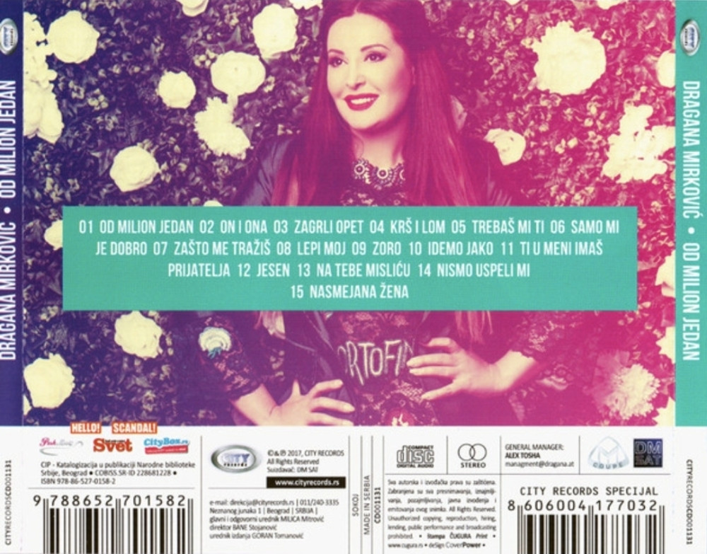 DRAGANA MIRKOVIĆ - OD MILION JEDAN - CD