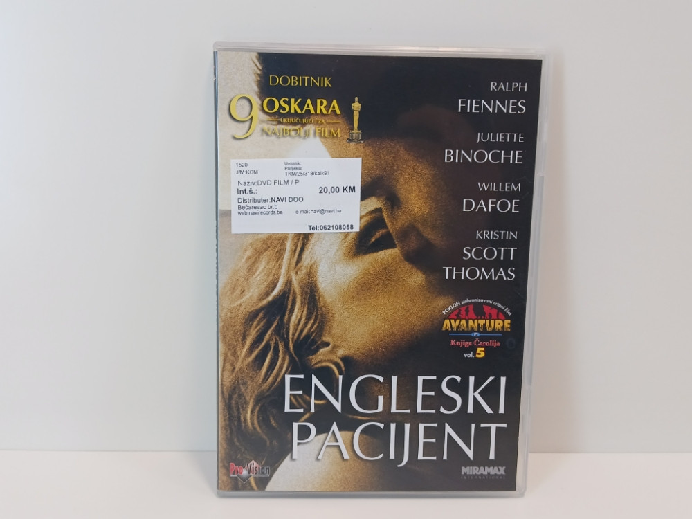 ENGLESKI PACIJENT - DOBITNIK 9 OSKARA - DVD VIDEO FILM