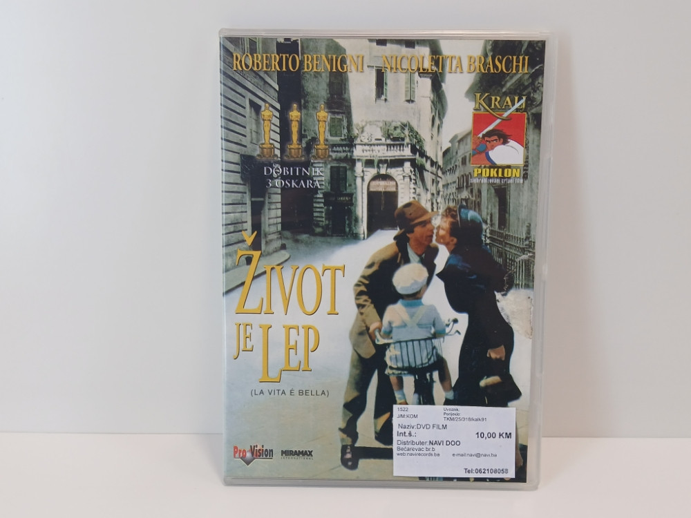 ŽIVOT JE LEP - DOBITNIK 3 OSKARA - DVD VIDEO