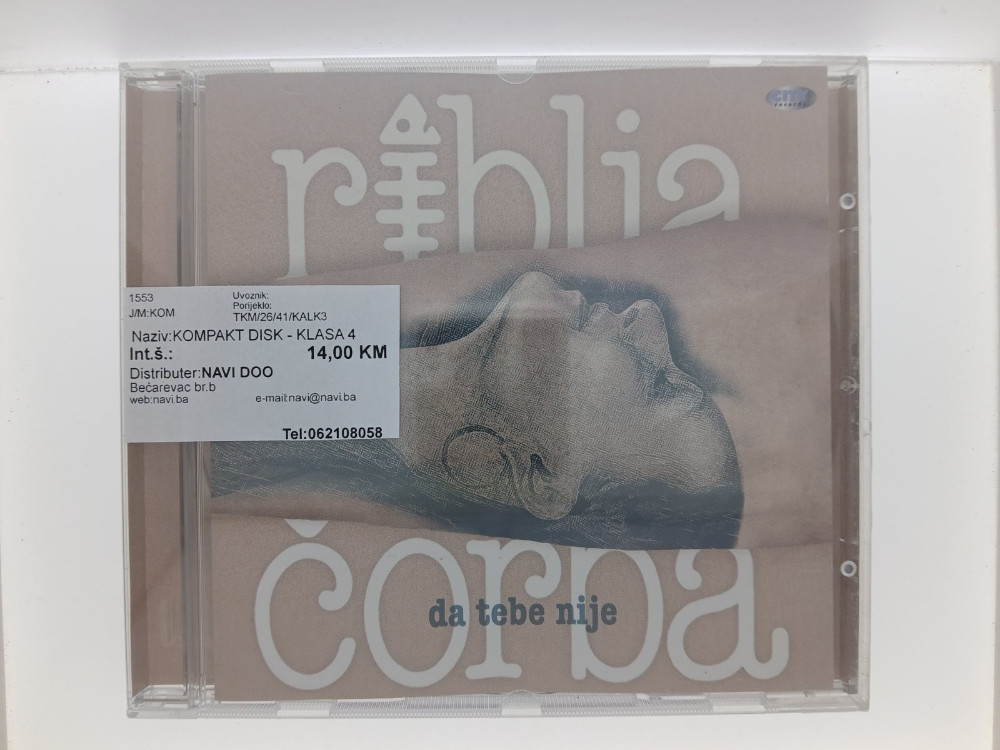 RIBLJA ČORBA - DA TEBE NIJE - CD - NAVIRECORDS.BA