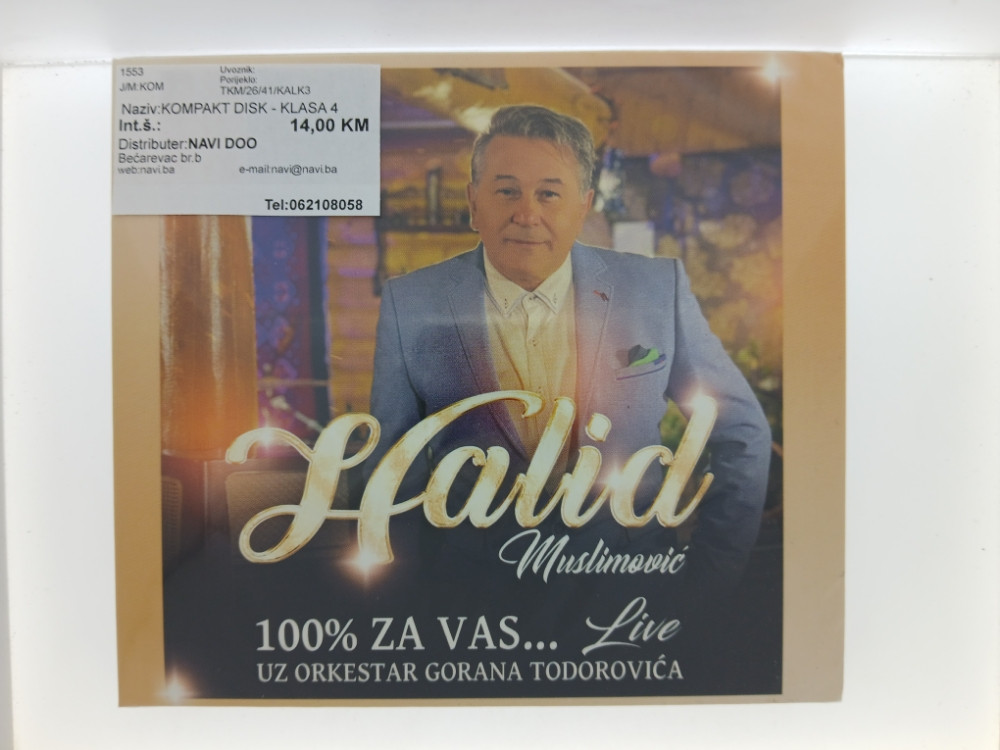 HALID MUSLIMOVIĆ - 100% ZA VAS... LIVE - CD