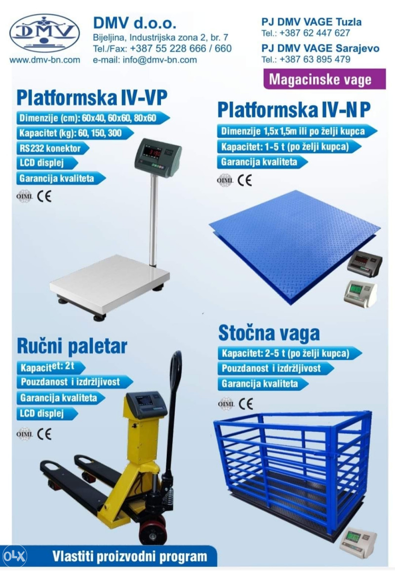 Digitalne trgovačke i industrijske vage, poljoprivreda - prodaja