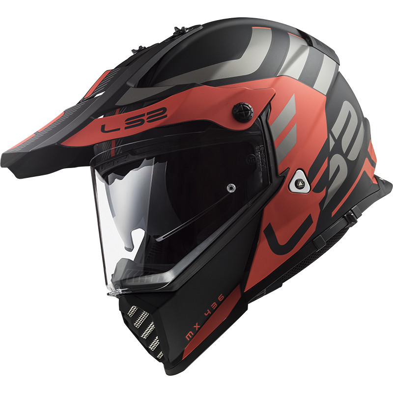 KACIGA LS2 MX436 PIONEER EVO ADVENTURER MATT BLACK RED