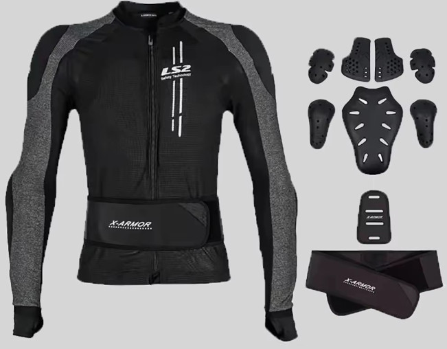 JAKNA LS2 ARMOR MAN BLACK SILVER ATV UTV QUAD MOTO MOTOCROSS