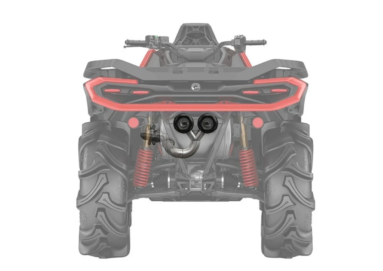 ATV AUSPUH ZERRA HEX DUAL CENTER EXIT EXHAUST CAN AM OUTLANDER