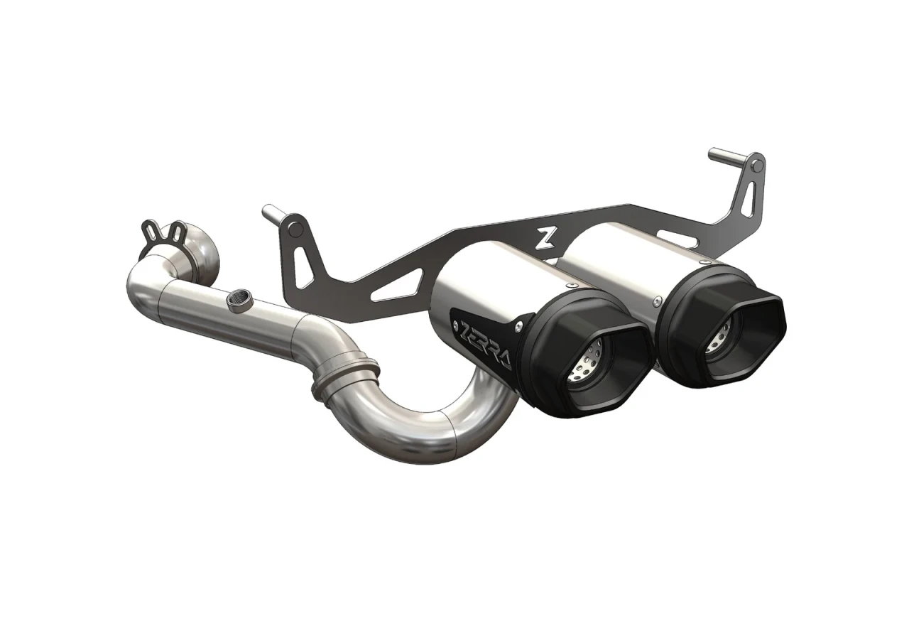 ATV AUSPUH ZERRA HEX DUAL CENTER EXIT EXHAUST CAN AM OUTLANDER