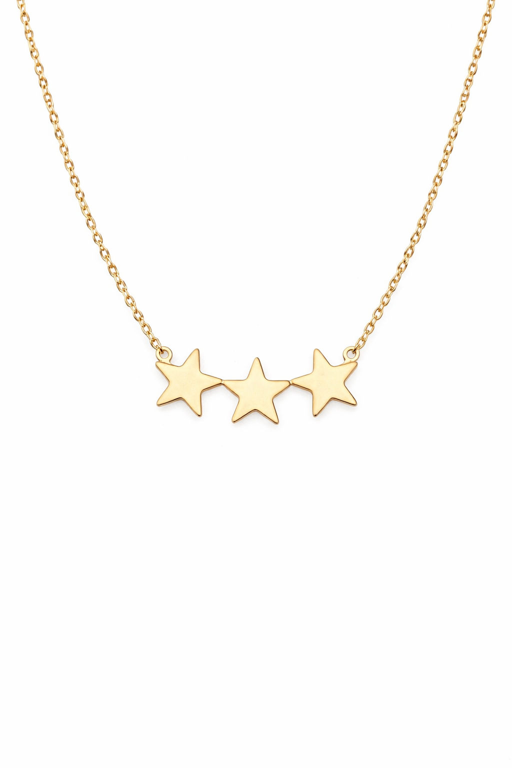 Srebrna pozlaćena ogrlica „Three Stars“