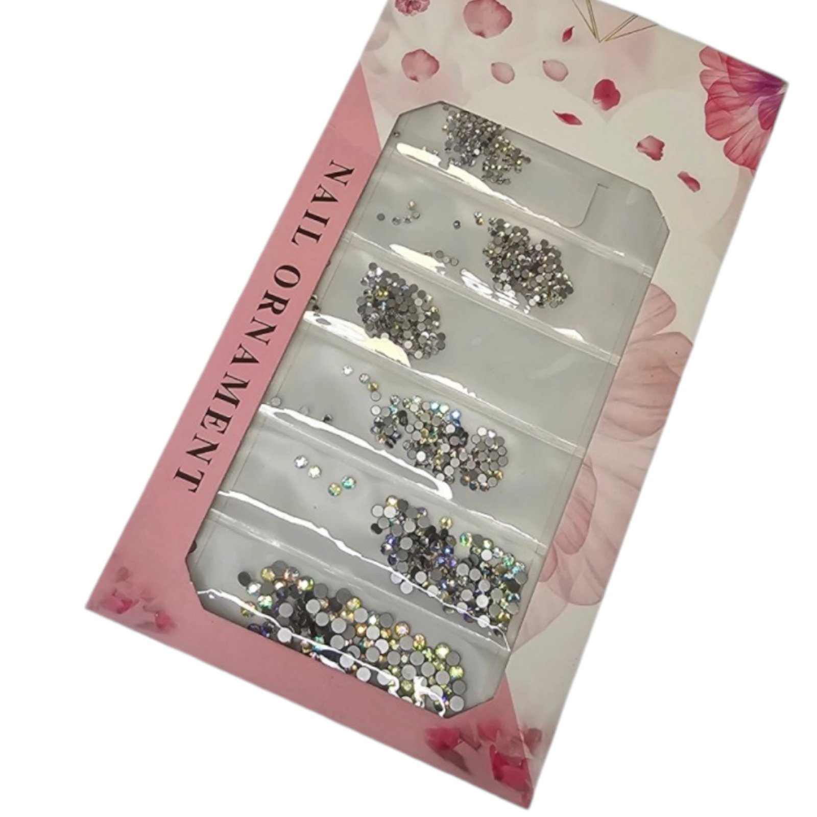 Srebreni cirkoni za nokte, 6 veličina
