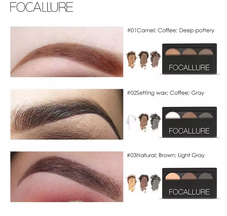 Focallure puder-boja za obrve, 3u1