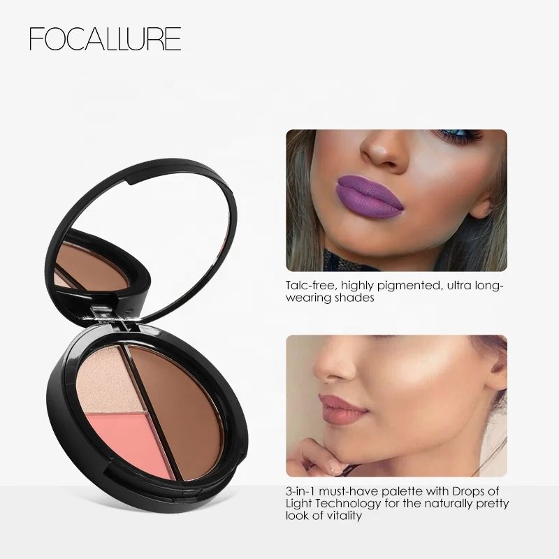 Focallure paleta za konturisanje i bronzer, 3u1