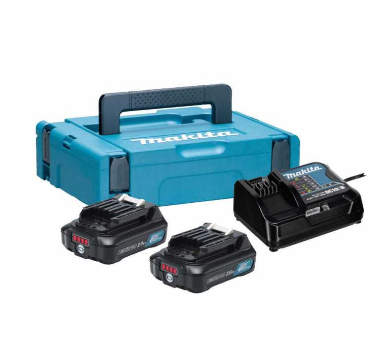 Makita 2x baterija 12V 2Ah, punjač i kofer