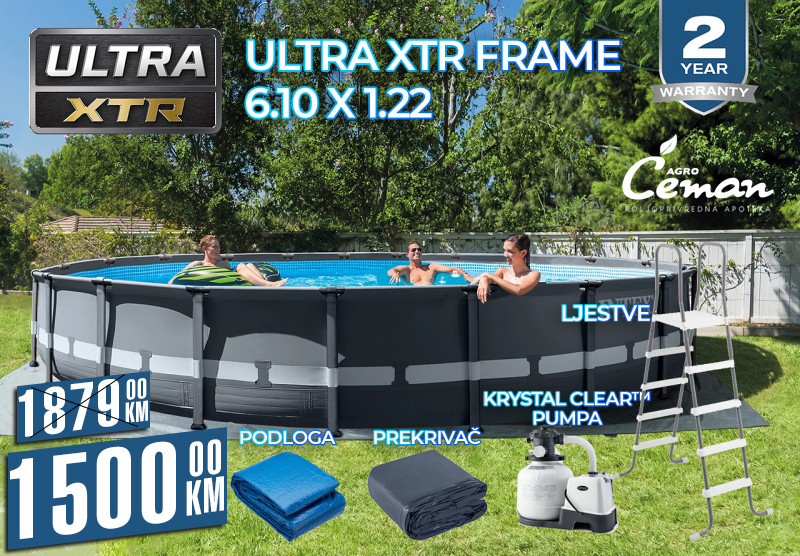 Bazen metalni okvir 6,1 x 1,22 ULTRA XTR FRAME