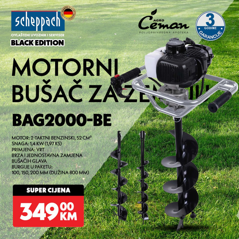 Scheppach motorni bušač zemlje BAG2000-BE 1.97 KS