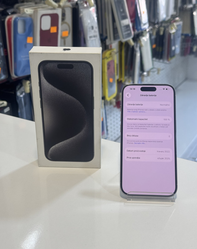 IPHONE 15 PRO 128 GB 100% BAT BIJELI GAR 3M