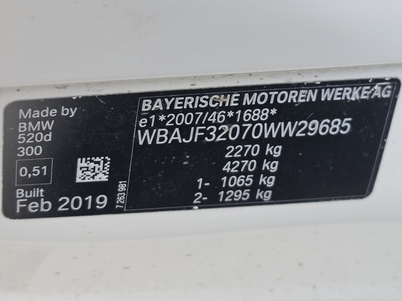 BMW 5 G30  520D 2019 M OPTIK DIJELOVI AO DANKO