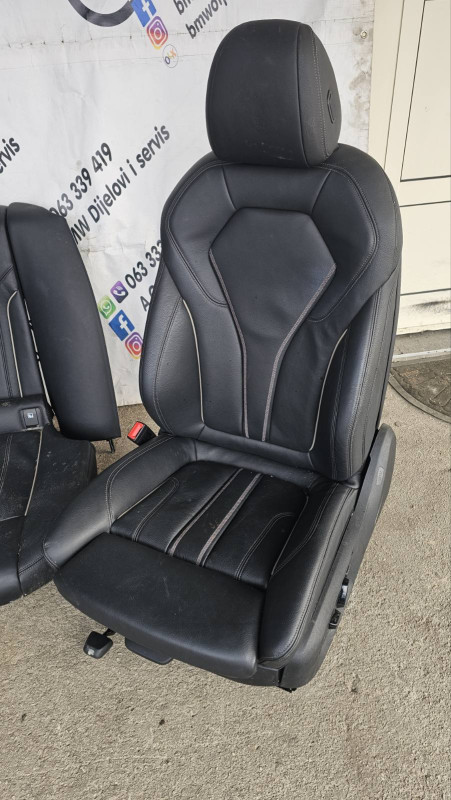 BMW 5 G30 Crna Koza Msport Sjedista grijanje Tapaciri S75