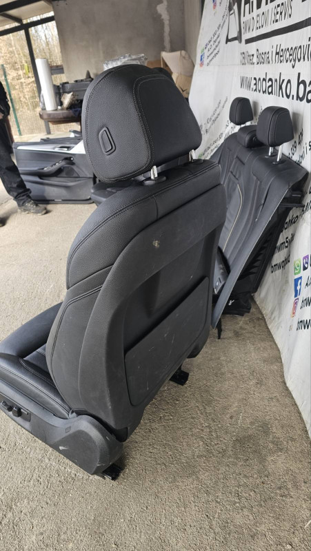 BMW 5 G30 Crna Koza Msport Sjedista grijanje Tapaciri S75