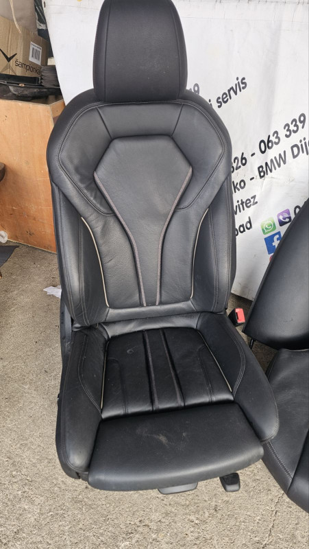 BMW 5 G30 Crna Koza Msport Sjedista grijanje Tapaciri S75