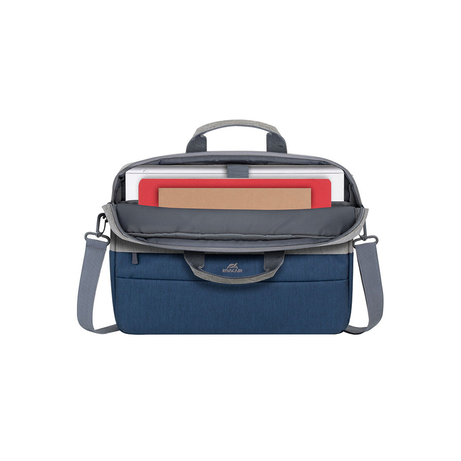RIVACASE TORBA ZA LAPTOP GREY/DARK BLUE ANTITHEFT 15.6