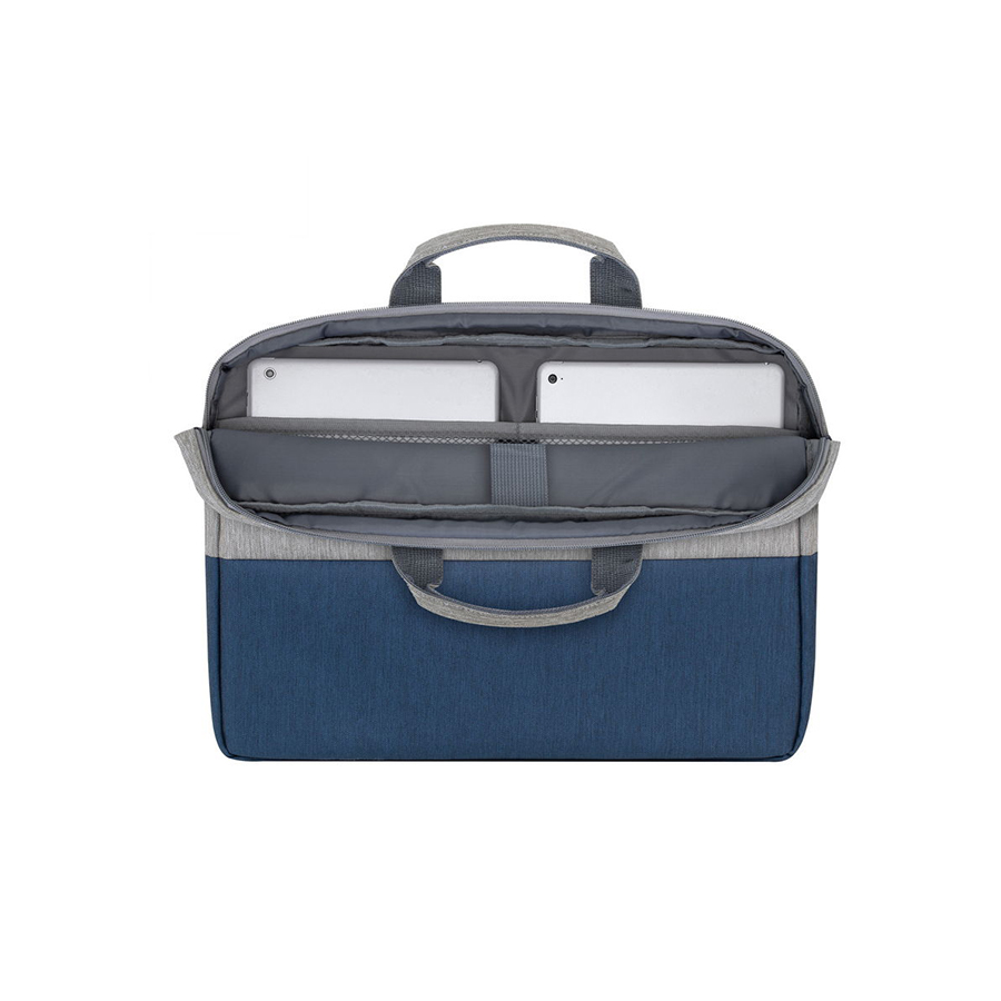 RIVACASE TORBA ZA LAPTOP GREY/DARK BLUE ANTITHEFT 15.6