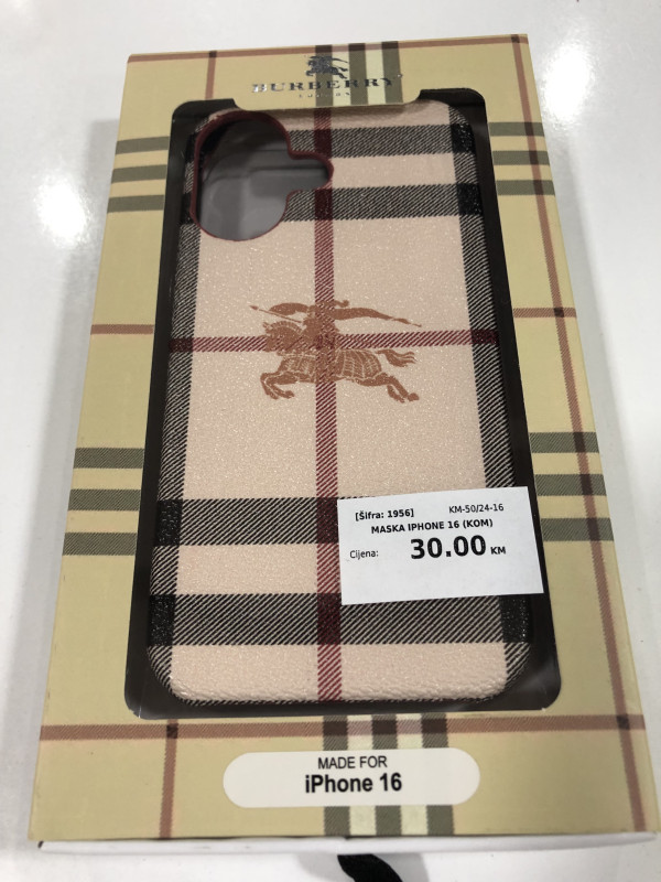 Maska futrola oklop guma maskica Burberry original Iphone 16