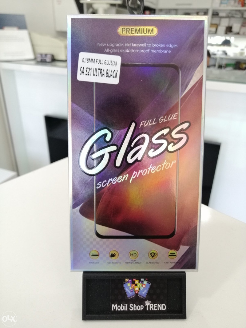 Staklena Folija Full Glue Samsung S21 Ultra Black