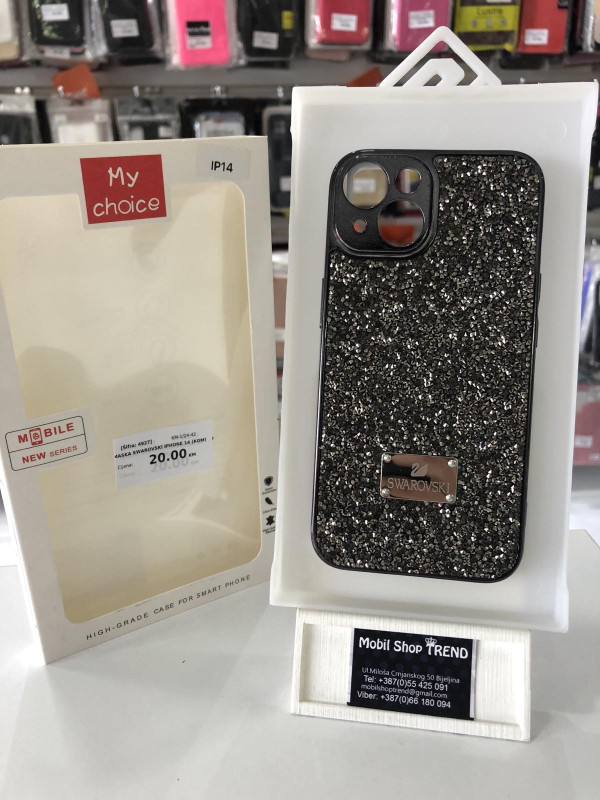 Maska Futrola Oklop Silikon Original Swarovski Iphone 13 i 14