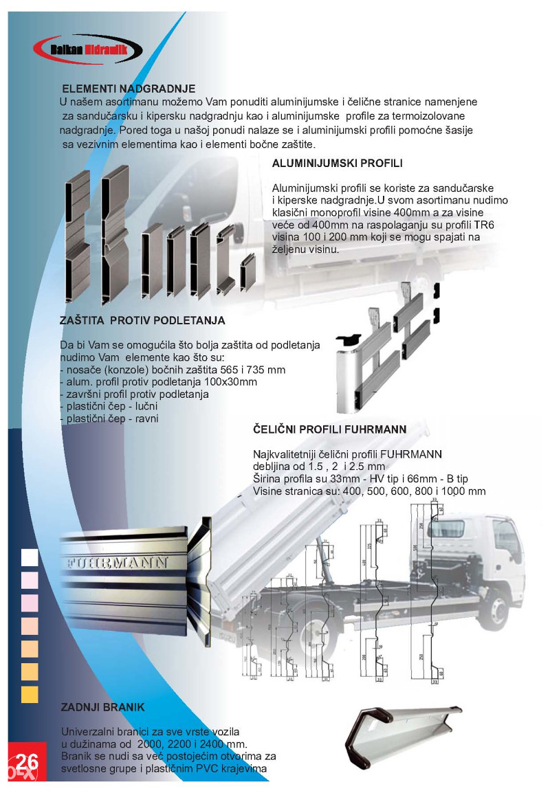ALUMINIJUMSKE STRANICE ZA SANDUČARE / AUTOPRIKOLICE / KIPERE