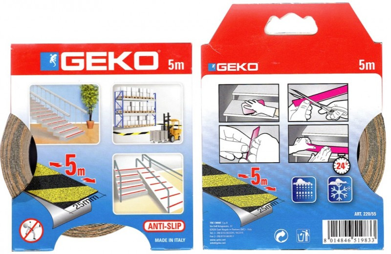 GEKO TRAKA PROTUKLIZNA 25MMX5M ŽUTO/CRNA