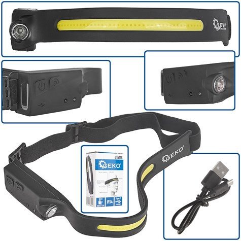 LED COB naglavna svjetiljka sa senzorom pokreta 3W + 1W XPE 1200m