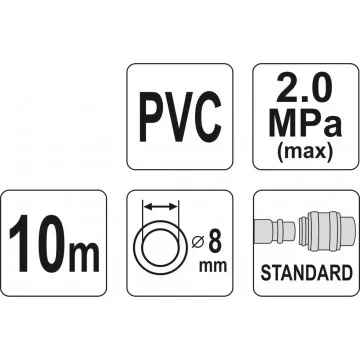 CRIJEVO ZA ZRAK 8 mm 10 M YATO YT-24220