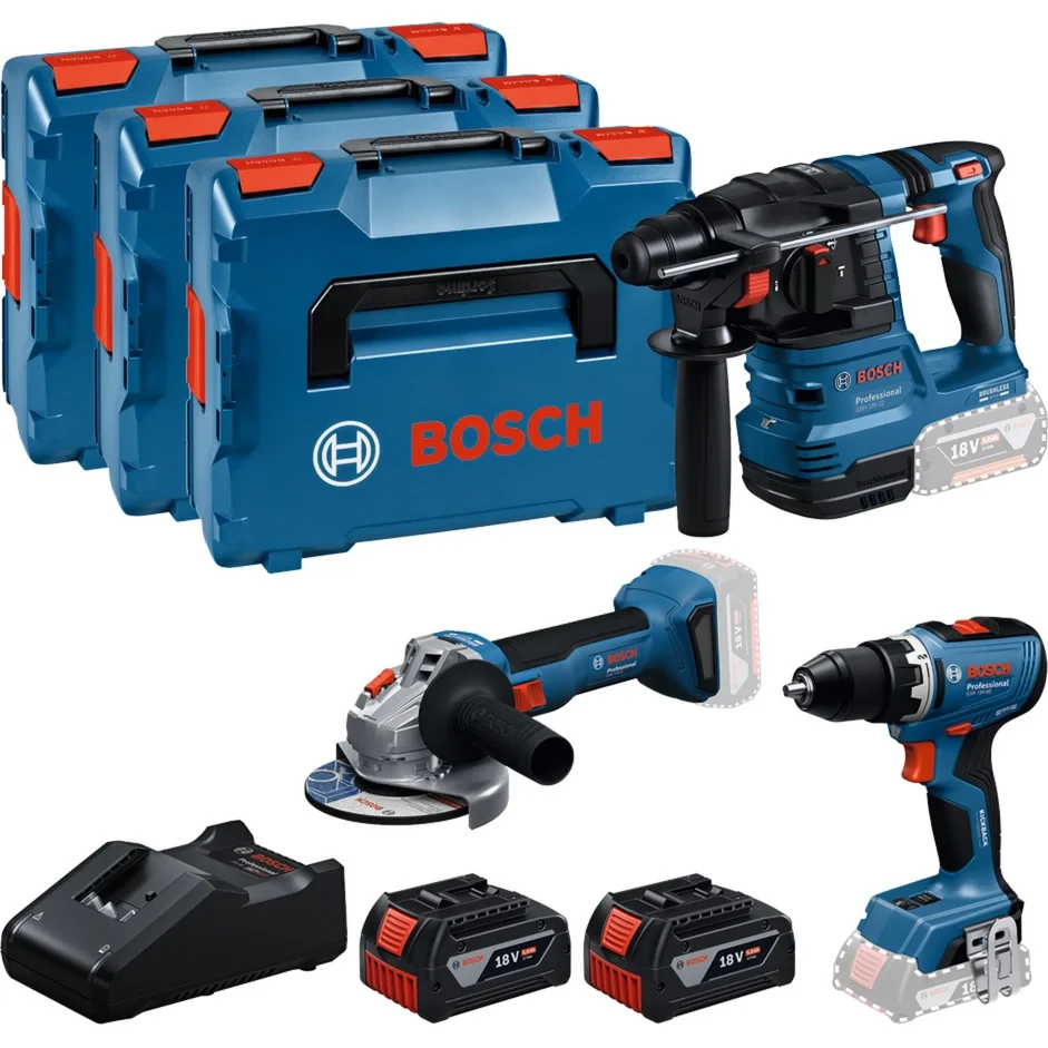 SET 3 ALATA GBH 18V-22 + GWS 18V-8 + GSR 18V-65 + 2x BATERIJE GBA
