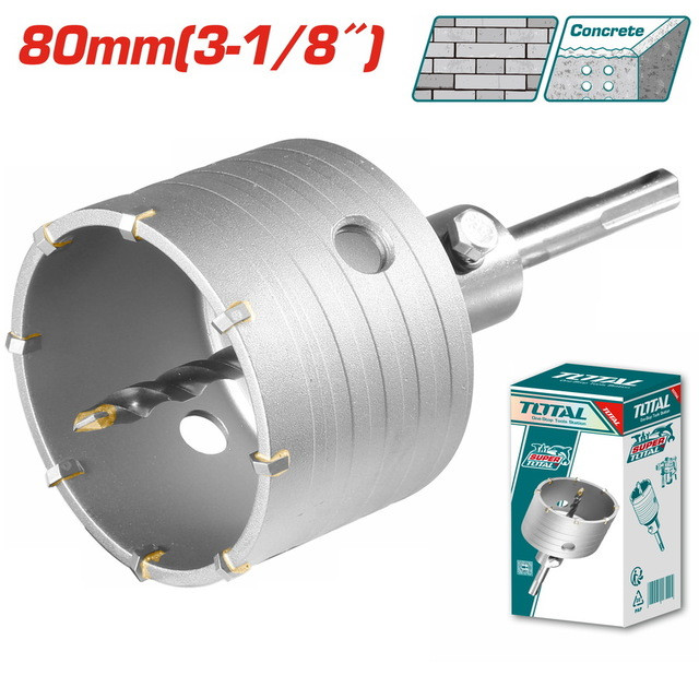 TOTAL KRUNA ZA BUŠENJE RUPA 80MM SA SDS ADAPTEROM