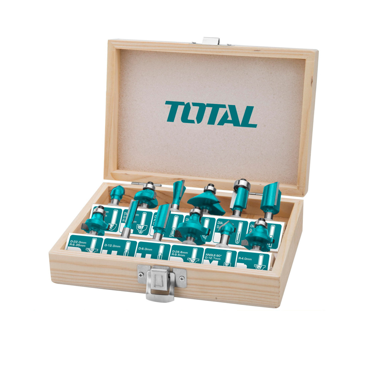 TOTAL 12-dijelni set glodala za drvo (6 mm) (TACSR0121)