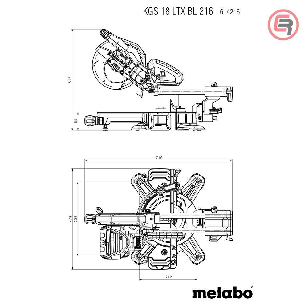 Metabo Pila Kružna Aku KGS 18 LTX BL 216 / 18 V Za Kutno Rezanje