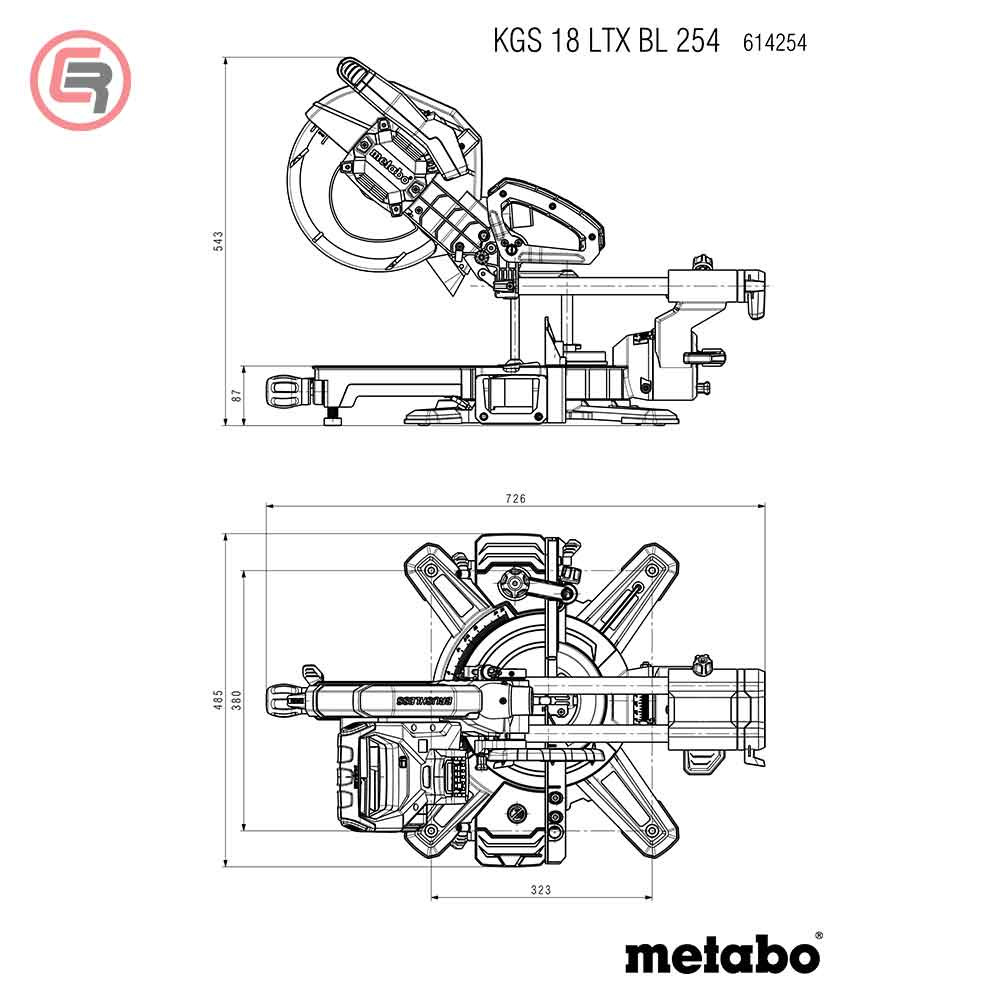 Metabo Pila Kružna Aku KGS 18 LTX BL 254 / 18 V Za Kutno Rezanje