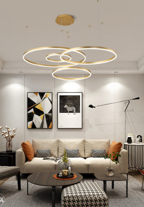 LED luster (visilica) Led Modea LM-8642 zlatni i smeđi
