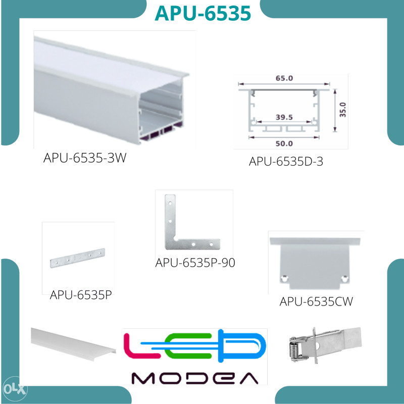 APU-6535-3W Alu profil za led traku 65mm*35mm,  3m/kom